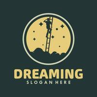 A man Reaching Dream Logo Design Template vector