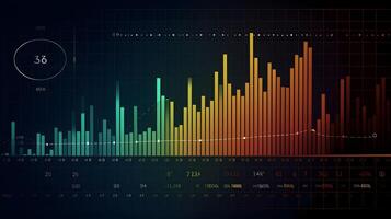 Business future technology market economic investment and money concept background or backdrop. Common forex and commodity exchange with colorful graphics interface. AI Generated. photo