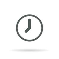 Clock, time icon vector isolated on circle background