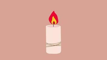 Candle animation. Pillar, jar candle, square, container candle, multi wick. Decorative wax candles for relax and spa.Video flat cartoon animation design element video