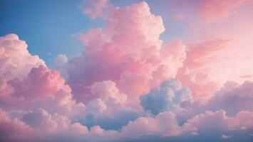 blue pink clouds sunset magnificent ai generated photo