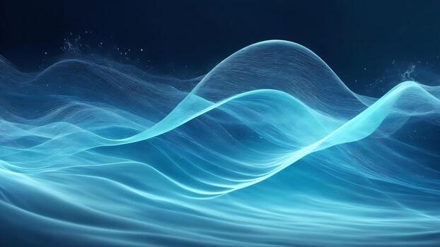 azul resumen antecedentes con dinámica ondas, fluctuación ai generado foto