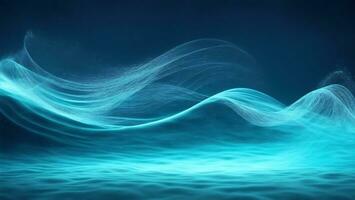 Abstract blue wave background, Glowing lines texture ai generated photo