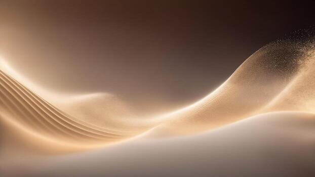 Abstract beige waves with flowing sand particles, Futuristic background for business presentations ai generated photo