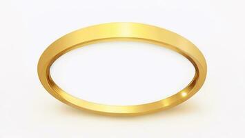 Gold ring on white background ai generated photo