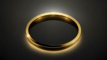 Golden ring on a black background ai generated photo