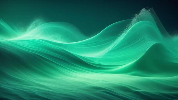 abstract green background with smooth lines and curves, dynamic fluctuation ai generated photo