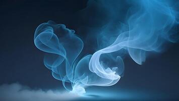 light blue smoke dark background mysterious magic surprise blurred magical abstract AI generated photo