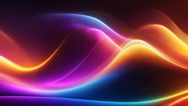 abstract background with glowing waves, magic energy and light motion lines ai generated photo