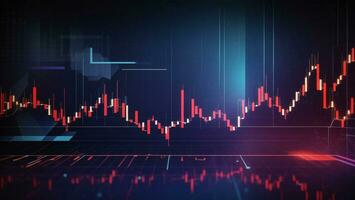 Abstract glowing forex chart background, Investment and finance concept, stock market ai generated photo