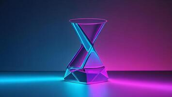 blue pink neon glass cup symmetry refraction future fashion abstract energy ai generated photo