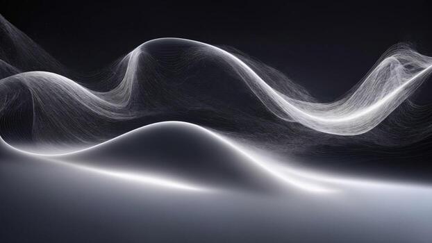 resumen antecedentes de fluido líneas y curvas en negro y blanco colores ai generado foto