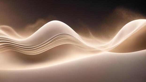 resumen antecedentes con beige fluido líneas y ondas, arena partículas ai generado foto