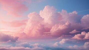 blue pink clouds sunset magnificent ai generated photo