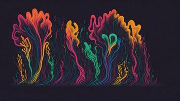 Abstract background with colorful lines and waves AI generated photo
