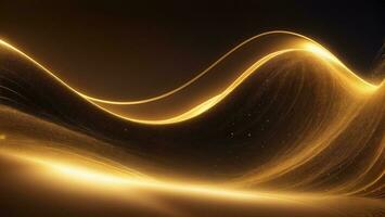 Abstract golden wave on a dark background ai generated photo