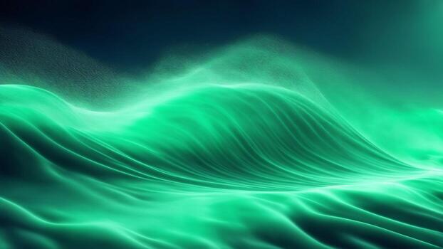 Abstract green waves background, sea concept ai generated photo