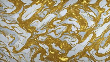 Gold and white liquid texture, Ink marble pattern, Abstract background AI generated photo