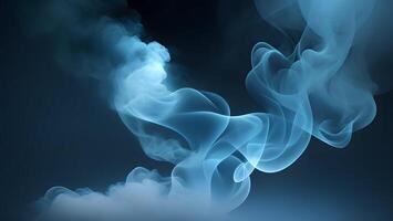 light blue smoke dark background mysterious magic surprise blurred magical abstract photo