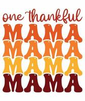 One thankful mama fall day t-shirt print template vector