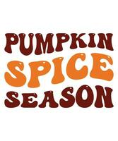 Pumpkin spice season fall day t-shirt design vector