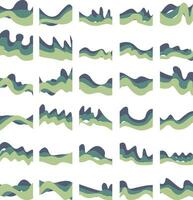 Green Wave Elements Sets Collection vector