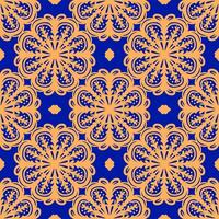 Retro geometric pattern in repeat. Fabric print. Damask style Seamless pattern background, mosaic ornament, vintage style. Design for prints on fabrics photo