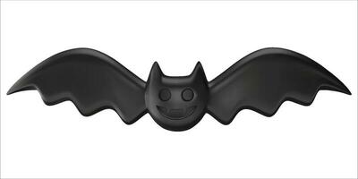 black halloween bat. 3d halloween gummy candy vector