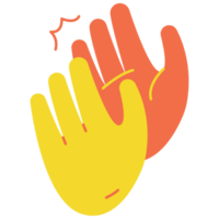 applaude mano gesto colore 2d illustrazioni png