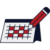 calendario márketing ventas color 2d ilustraciones png