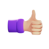 Thumbs Up Hand Gestures 3D Illustrations png