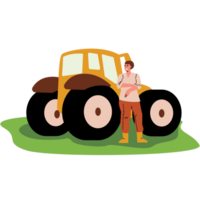 tractor primavera 2d color ilustraciones png