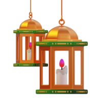 islamique lanterne ramadhan 3d des illustrations png