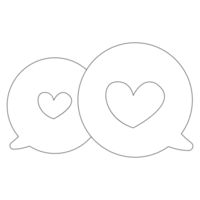 Chat Love Valentine Sticker Outline 2D Illustration png