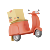 Delivery On Motorcycle Delivey Package 3D Illustrations png
