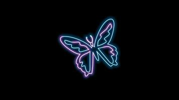 butterfly neon effect video