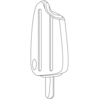 fraise la glace bâton la glace crème 2d contour des illustrations png