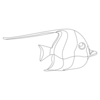 buterfly fisk 2d översikt illustrationer png