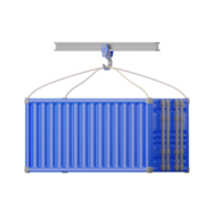 behållare kran logistisk 3d illustrationer png