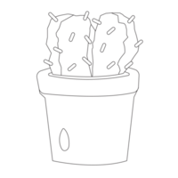 Cactus Plant Outline 2D Illustrations png