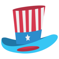 Uncle Sam Hat Memorial Day Color 2D Illustrations png