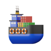 Ship Cargo Logistic 3D Illustrations png