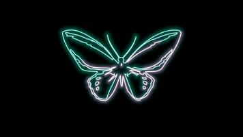farfalla neon effetto video