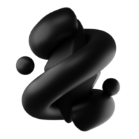 abstrait forme noir mat 2 3d illustration png