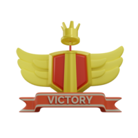 victoria logro insignias 3d ilustración png