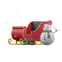 le chariot Noël 3d illustration png