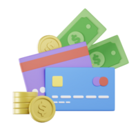 Card Payment Accounting Finance 3D Illustration png