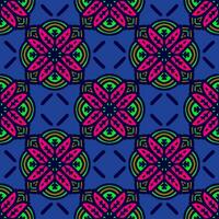 Retro geometric pattern in repeat. Fabric print. Damask style Seamless pattern background, mosaic ornament, vintage style. Design for prints on fabrics photo
