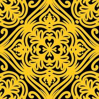 Retro geometric pattern in repeat. Fabric print. Damask style Seamless pattern background, mosaic ornament, vintage style. Design for prints on fabrics photo