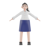 mujer básico personaje 3d ilustraciones png